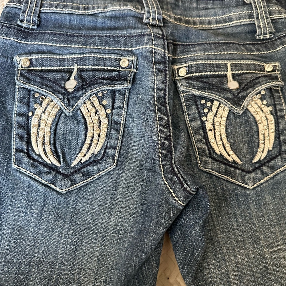 Women's Blue Embellished Jeans